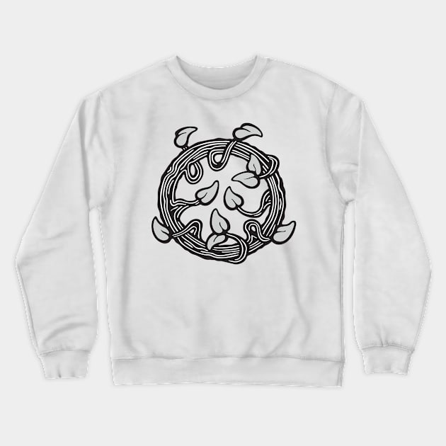 CYCLE OF LIFE ROUND TREE in Black White and Gray - UnBlink Studio by Jackie Tahara Crewneck Sweatshirt by UnBlink Studio by Jackie Tahara